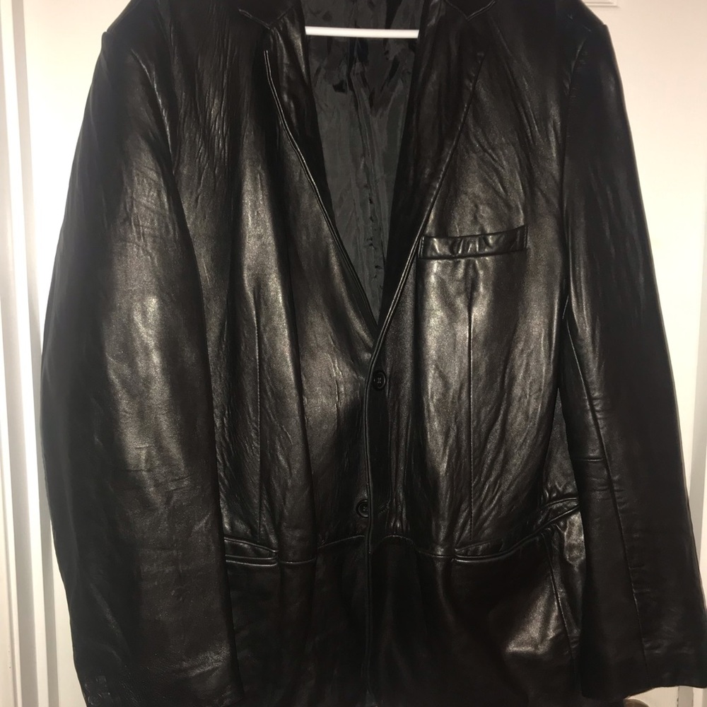 Male Black Leather Jacket - Picture 5 of 8